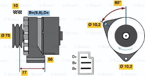 BOSCH 0 986 032 800 - Ģenerators www.autospares.lv