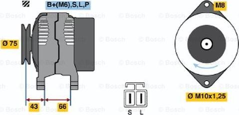 BOSCH 0 986 037 491 - Генератор www.autospares.lv