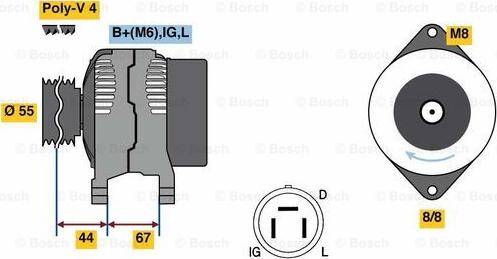 BOSCH 0 986 037 561 - Генератор www.autospares.lv