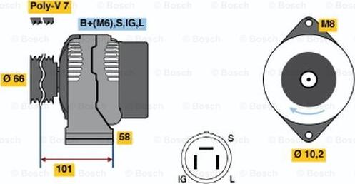 BOSCH 0 986 037 581 - Ģenerators www.autospares.lv