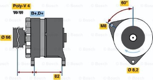 BOSCH 0 986 037 040 - Генератор www.autospares.lv