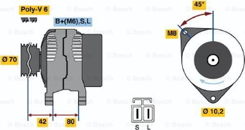 BOSCH 0 986 037 071 - Генератор www.autospares.lv