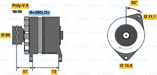 BOSCH 0 986 037 130 - Генератор www.autospares.lv