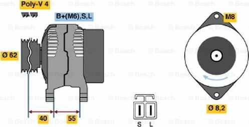 BOSCH 0 986 037 201 - Генератор www.autospares.lv