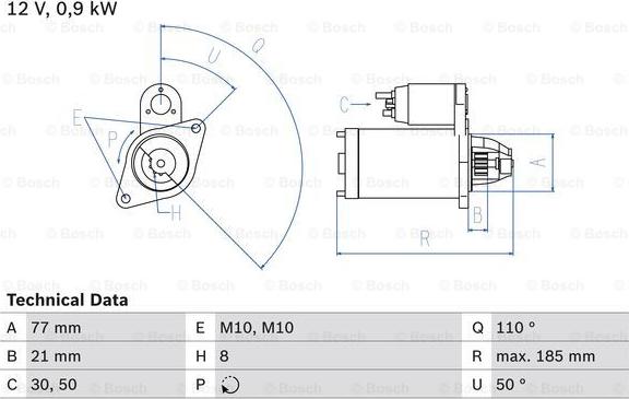 BOSCH 0 986 029 030 - Starteris www.autospares.lv