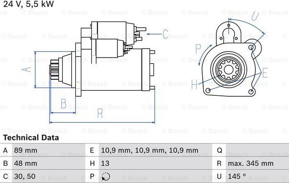 BOSCH 0 986 024 670 - Starteris autospares.lv