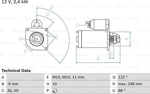 BOSCH 0 986 024 220 - Стартер www.autospares.lv