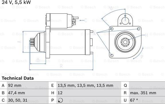 BOSCH 0 986 025 450 - Стартер www.autospares.lv