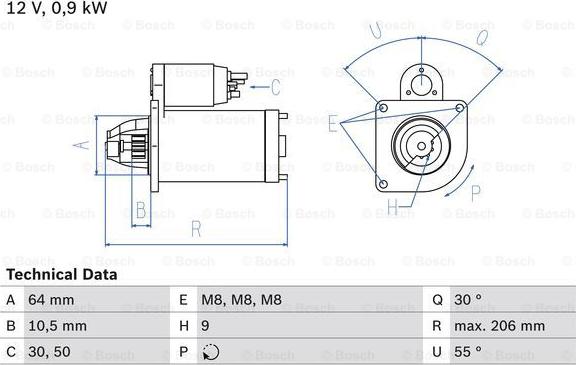 BOSCH 0 986 025 480 - Starteris autospares.lv