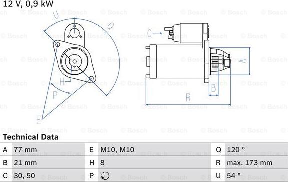 BOSCH 0 986 025 720 - Starteris autospares.lv