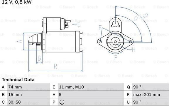 BOSCH 0 986 020 551 - Стартер www.autospares.lv