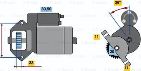 BOSCH 0 986 020 511 - Starteris autospares.lv