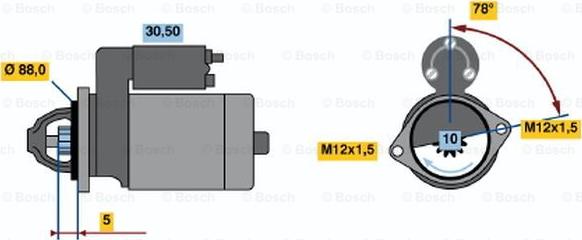 BOSCH 0 986 020 521 - Стартер www.autospares.lv