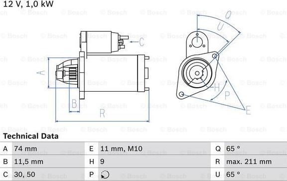 BOSCH 0 986 020 571 - Стартер www.autospares.lv