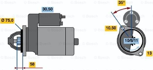 BOSCH 0 986 020 691 - Starteris autospares.lv