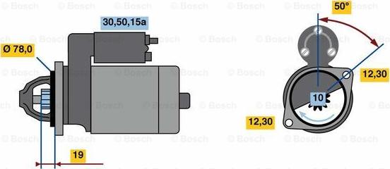 BOSCH 0 986 020 001 - Starteris autospares.lv