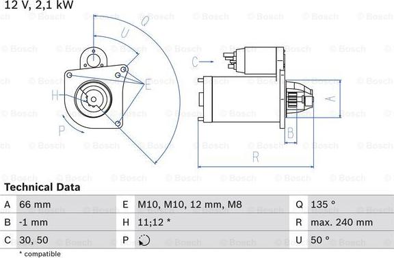 BOSCH 0 986 020 131 - Starteris autospares.lv