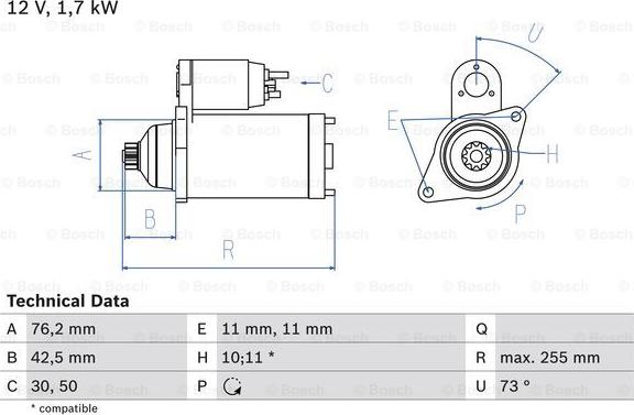 BOSCH 0 986 020 280 - Starteris www.autospares.lv