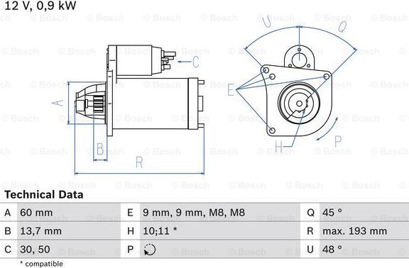 BOSCH 0 986 021 970 - Starteris www.autospares.lv