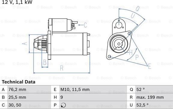 BOSCH 0 986 021 500 - Starteris autospares.lv