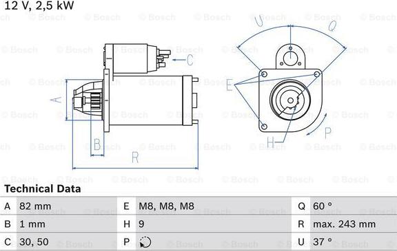 BOSCH 0 986 021 640 - Стартер www.autospares.lv