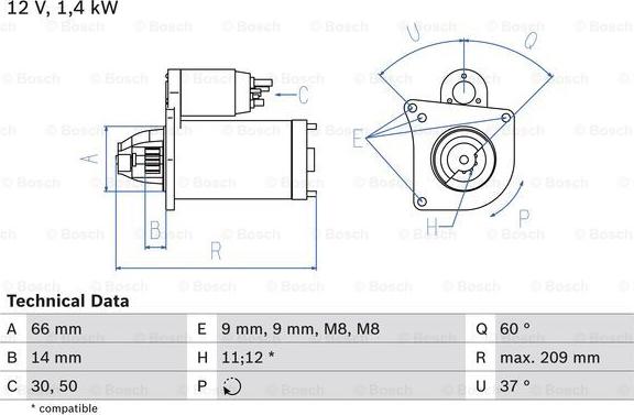 BOSCH 0 986 021 651 - Starteris autospares.lv