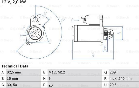 BOSCH 0 986 021 610 - Starter www.autospares.lv