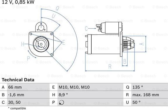 BOSCH 0 986 021 051 - Starteris www.autospares.lv