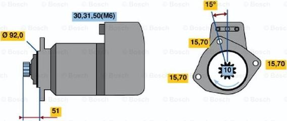 BOSCH 0 986 021 020 - Starter www.autospares.lv