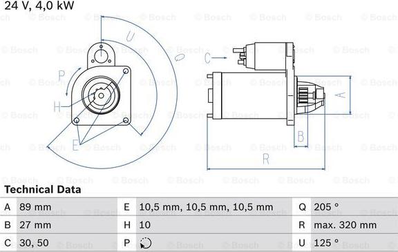 BOSCH 0 986 021 190 - Starteris autospares.lv