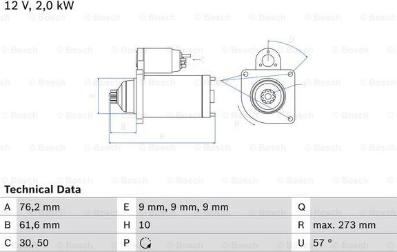 BOSCH 0 986 021 870 - Starter www.autospares.lv