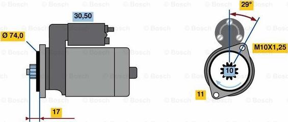 BOSCH 0 986 023 970 - Starteris autospares.lv