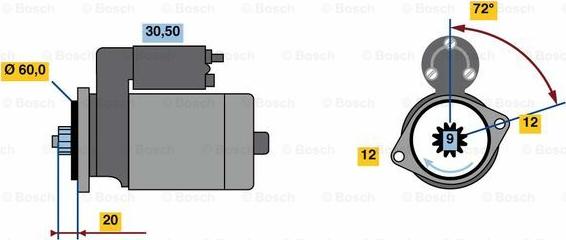 BOSCH 0 986 023 420 - Стартер www.autospares.lv