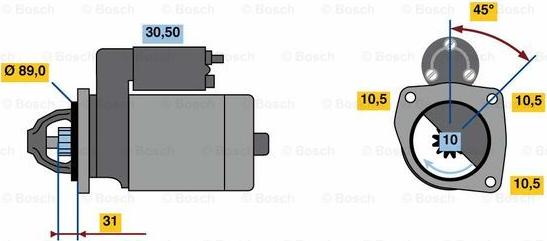 BOSCH 0 986 023 510 - Starteris autospares.lv