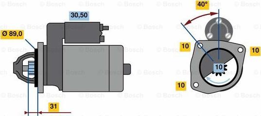 BOSCH 0 986 023 190 - Starteris autospares.lv