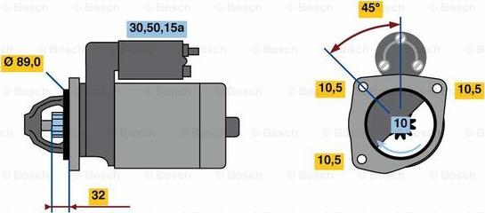 BOSCH 0 986 023 820 - Starteris autospares.lv