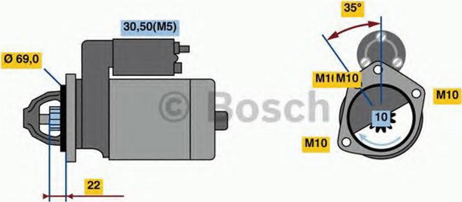 BOSCH 0986023870 - Starter www.autospares.lv