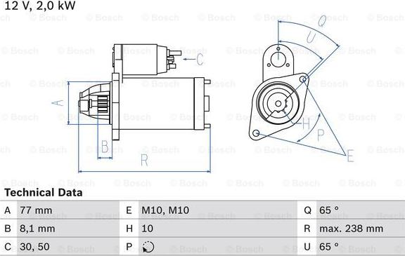 BOSCH 0 986 023 340 - Стартер www.autospares.lv