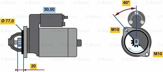 BOSCH 0 986 023 750 - Starter www.autospares.lv