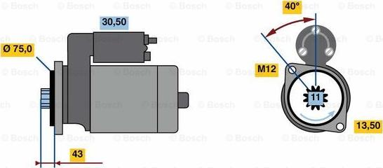 BOSCH 0 986 022 950 - Starteris www.autospares.lv