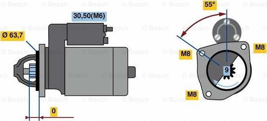 BOSCH 0 986 022 111 - Starteris autospares.lv