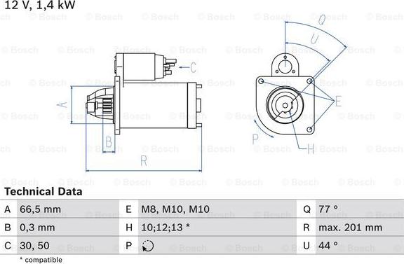 BOSCH 0 986 022 800 - Стартер www.autospares.lv