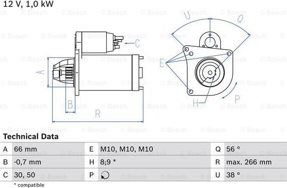 BOSCH 0 986 022 830 - Стартер www.autospares.lv