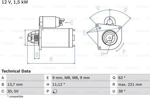 BOSCH 0 986 022 790 - Starteris autospares.lv