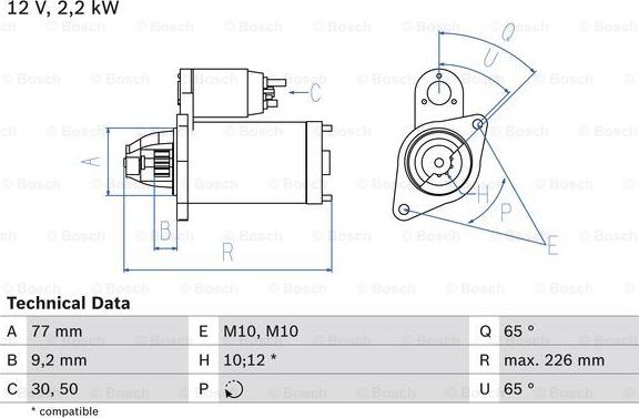 BOSCH 0 986 022 740 - Стартер www.autospares.lv