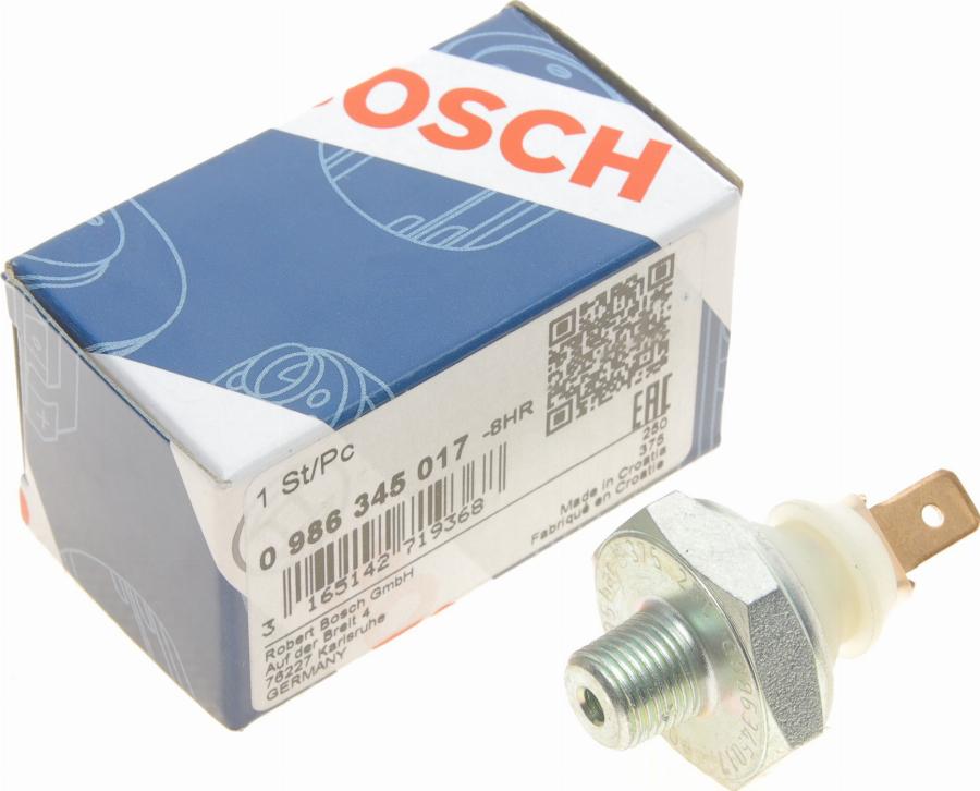 BOSCH 0 986 345 017 - Devējs, Eļļas spiediens autospares.lv