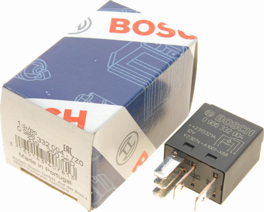 BOSCH 0 986 332 004 - Relejs, Darba strāva www.autospares.lv