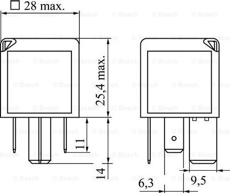 BOSCH 0 986 332 001 - Relejs, Darba strāva www.autospares.lv