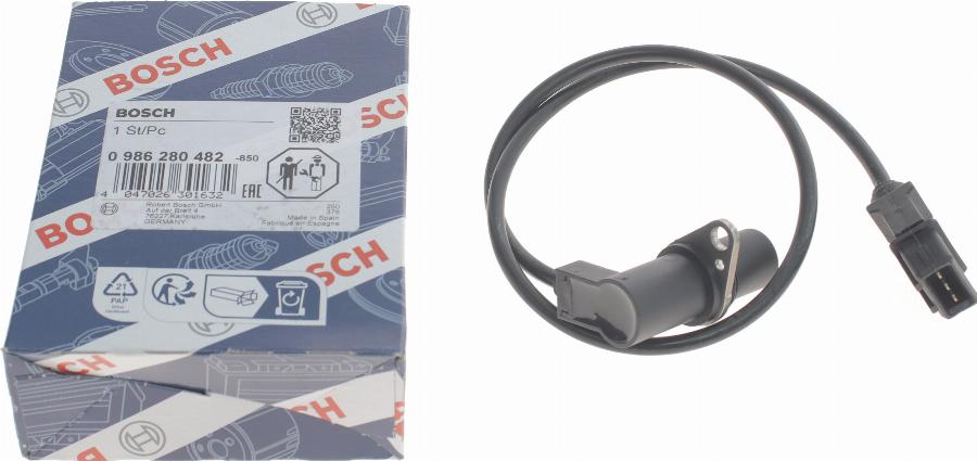 BOSCH 0 986 280 482 - Impulsu devējs, Kloķvārpsta www.autospares.lv