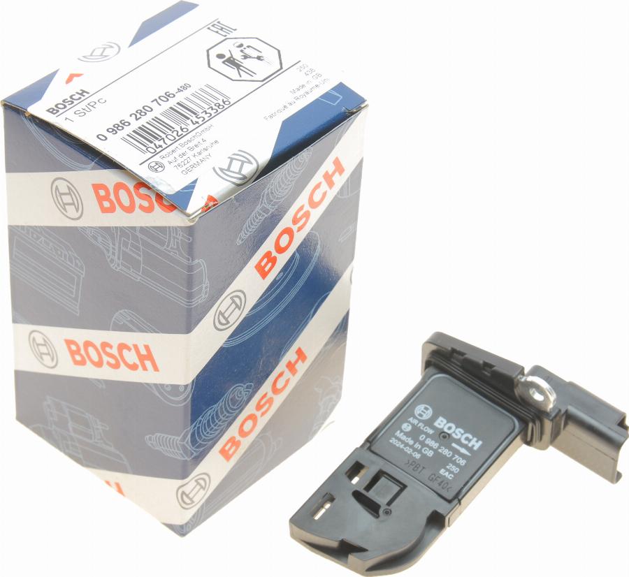 BOSCH 0 986 280 706 - Gaisa masas mērītājs www.autospares.lv